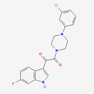 molecular formula C20H17ClFN3O2 B6643387 1-[4-(3-chlorophenyl)piperazin-1-yl]-2-(6-fluoro-1H-indol-3-yl)ethane-1,2-dione 