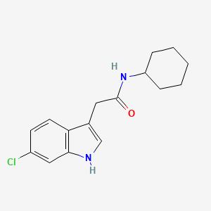 molecular formula C16H19ClN2O B6643424 2-(6-chloro-1H-indol-3-yl)-N-cyclohexylacetamide 