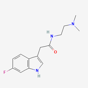 molecular formula C14H18FN3O B6643428 N-[2-(dimethylamino)ethyl]-2-(6-fluoro-1H-indol-3-yl)acetamide 