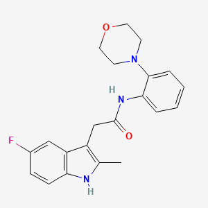 molecular formula C21H22FN3O2 B6643438 2-(5-fluoro-2-methyl-1H-indol-3-yl)-N-(2-morpholin-4-ylphenyl)acetamide 