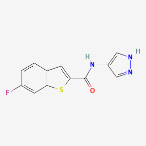 molecular formula C12H8FN3OS B6643444 6-fluoro-N-(1H-pyrazol-4-yl)-1-benzothiophene-2-carboxamide 
