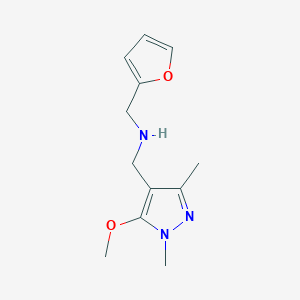 molecular formula C12H17N3O2 B6643460 1-(furan-2-yl)-N-[(5-methoxy-1,3-dimethylpyrazol-4-yl)methyl]methanamine 