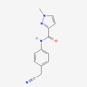 molecular formula C13H12N4O B6643467 N-[4-(cyanomethyl)phenyl]-1-methylpyrazole-3-carboxamide 