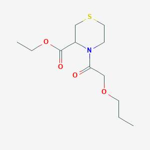molecular formula C12H21NO4S B6643491 Ethyl 4-(2-propoxyacetyl)thiomorpholine-3-carboxylate 