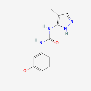 molecular formula C12H14N4O2 B6643505 1-(3-methoxyphenyl)-3-(4-methyl-1H-pyrazol-5-yl)urea 