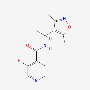 N-[1-(3,5-dimethyl-1,2-oxazol-4-yl)ethyl]-3-fluoropyridine-4-carboxamide