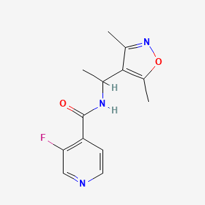 molecular formula C13H14FN3O2 B6643512 N-[1-(3,5-dimethyl-1,2-oxazol-4-yl)ethyl]-3-fluoropyridine-4-carboxamide 