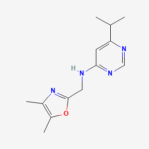 molecular formula C13H18N4O B6643516 N-[(4,5-dimethyl-1,3-oxazol-2-yl)methyl]-6-propan-2-ylpyrimidin-4-amine 