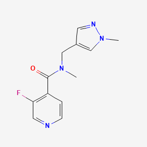 molecular formula C12H13FN4O B6643537 3-fluoro-N-methyl-N-[(1-methylpyrazol-4-yl)methyl]pyridine-4-carboxamide 