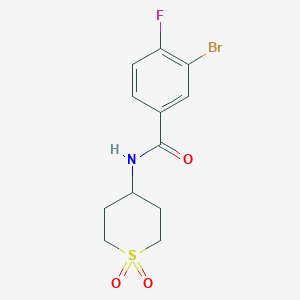 molecular formula C12H13BrFNO3S B6643546 3-bromo-N-(1,1-dioxothian-4-yl)-4-fluorobenzamide 