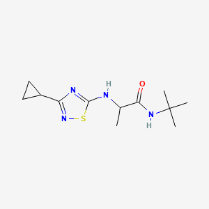molecular formula C12H20N4OS B6643573 N-tert-butyl-2-[(3-cyclopropyl-1,2,4-thiadiazol-5-yl)amino]propanamide 