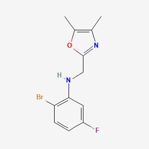 molecular formula C12H12BrFN2O B6643605 2-bromo-N-[(4,5-dimethyl-1,3-oxazol-2-yl)methyl]-5-fluoroaniline 