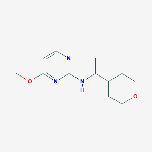 molecular formula C12H19N3O2 B6643614 4-methoxy-N-[1-(oxan-4-yl)ethyl]pyrimidin-2-amine 