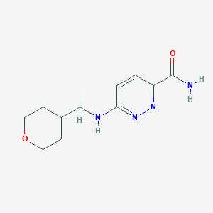 6-[1-(Oxan-4-yl)ethylamino]pyridazine-3-carboxamide
