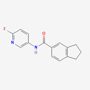 molecular formula C15H13FN2O B6643633 N-(6-fluoropyridin-3-yl)-2,3-dihydro-1H-indene-5-carboxamide 