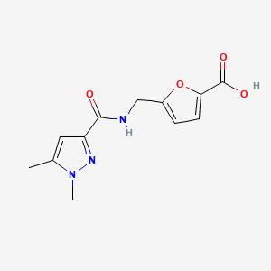 5-[[(1,5-Dimethylpyrazole-3-carbonyl)amino]methyl]furan-2-carboxylic acid