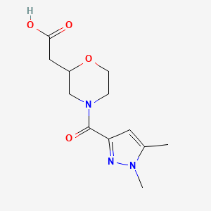 2-[4-(1,5-Dimethylpyrazole-3-carbonyl)morpholin-2-yl]acetic acid