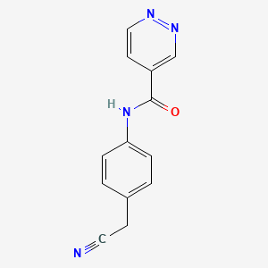 molecular formula C13H10N4O B6643666 N-[4-(cyanomethyl)phenyl]pyridazine-4-carboxamide 