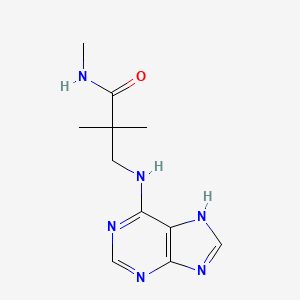 molecular formula C11H16N6O B6643685 N,2,2-trimethyl-3-(7H-purin-6-ylamino)propanamide 