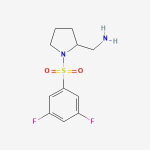 molecular formula C11H14F2N2O2S B6643726 [1-(3,5-Difluorophenyl)sulfonylpyrrolidin-2-yl]methanamine 