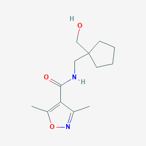 molecular formula C13H20N2O3 B6643743 N-[[1-(hydroxymethyl)cyclopentyl]methyl]-3,5-dimethyl-1,2-oxazole-4-carboxamide 