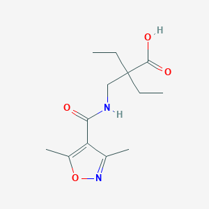 molecular formula C13H20N2O4 B6643786 2-[[(3,5-Dimethyl-1,2-oxazole-4-carbonyl)amino]methyl]-2-ethylbutanoic acid 