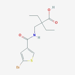 molecular formula C12H16BrNO3S B6643794 2-[[(5-Bromothiophene-3-carbonyl)amino]methyl]-2-ethylbutanoic acid 