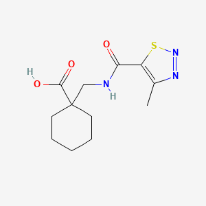 molecular formula C12H17N3O3S B6643816 1-[[(4-Methylthiadiazole-5-carbonyl)amino]methyl]cyclohexane-1-carboxylic acid 