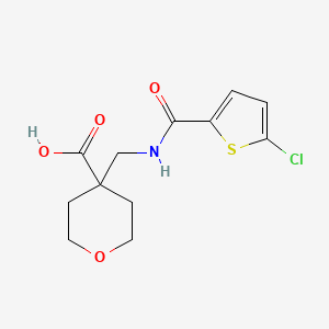 molecular formula C12H14ClNO4S B6643818 4-[[(5-Chlorothiophene-2-carbonyl)amino]methyl]oxane-4-carboxylic acid 