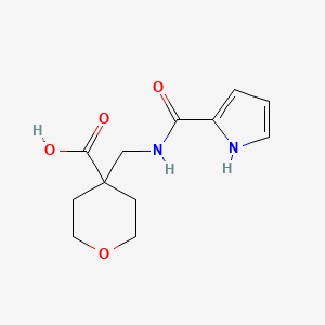 molecular formula C12H16N2O4 B6643836 4-[(1H-pyrrole-2-carbonylamino)methyl]oxane-4-carboxylic acid 