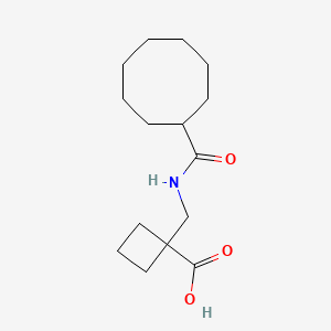 molecular formula C15H25NO3 B6643841 1-[(Cyclooctanecarbonylamino)methyl]cyclobutane-1-carboxylic acid 