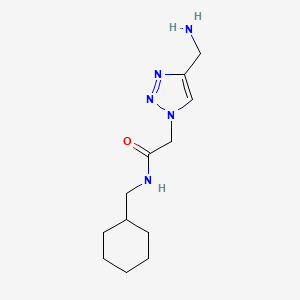 molecular formula C12H21N5O B6643864 2-[4-(aminomethyl)triazol-1-yl]-N-(cyclohexylmethyl)acetamide 