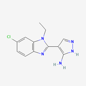 molecular formula C12H12ClN5 B6643869 4-(6-chloro-1-ethylbenzimidazol-2-yl)-1H-pyrazol-5-amine 
