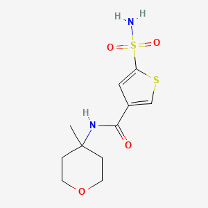 molecular formula C11H16N2O4S2 B6643874 N-(4-methyloxan-4-yl)-5-sulfamoylthiophene-3-carboxamide 