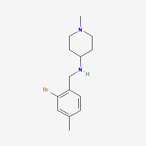 molecular formula C14H21BrN2 B6643891 N-[(2-bromo-4-methylphenyl)methyl]-1-methylpiperidin-4-amine 