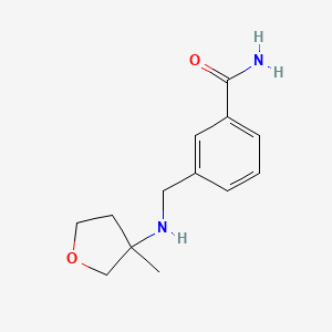 molecular formula C13H18N2O2 B6643904 3-[[(3-Methyloxolan-3-yl)amino]methyl]benzamide 