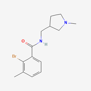 molecular formula C14H19BrN2O B6643916 2-bromo-3-methyl-N-[(1-methylpyrrolidin-3-yl)methyl]benzamide 