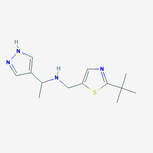 molecular formula C13H20N4S B6643921 N-[(2-tert-butyl-1,3-thiazol-5-yl)methyl]-1-(1H-pyrazol-4-yl)ethanamine 