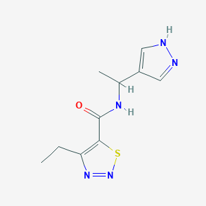 molecular formula C10H13N5OS B6643935 4-ethyl-N-[1-(1H-pyrazol-4-yl)ethyl]thiadiazole-5-carboxamide 