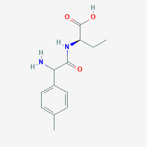 molecular formula C13H18N2O3 B6643944 (2R)-2-[[2-amino-2-(4-methylphenyl)acetyl]amino]butanoic acid 