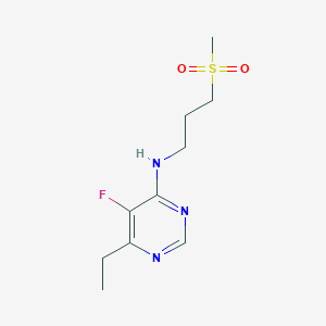 molecular formula C10H16FN3O2S B6643954 6-ethyl-5-fluoro-N-(3-methylsulfonylpropyl)pyrimidin-4-amine 