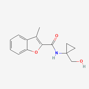 molecular formula C14H15NO3 B6643976 N-[1-(hydroxymethyl)cyclopropyl]-3-methyl-1-benzofuran-2-carboxamide 
