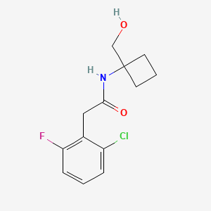molecular formula C13H15ClFNO2 B6643977 2-(2-chloro-6-fluorophenyl)-N-[1-(hydroxymethyl)cyclobutyl]acetamide 