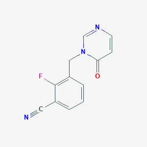 2-Fluoro-3-[(6-oxopyrimidin-1-yl)methyl]benzonitrile