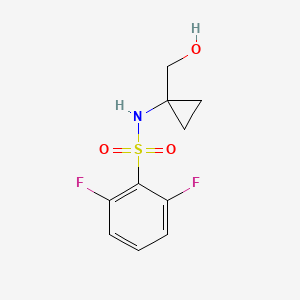 molecular formula C10H11F2NO3S B6644016 2,6-difluoro-N-[1-(hydroxymethyl)cyclopropyl]benzenesulfonamide 
