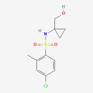 molecular formula C11H14ClNO3S B6644018 4-chloro-N-[1-(hydroxymethyl)cyclopropyl]-2-methylbenzenesulfonamide 