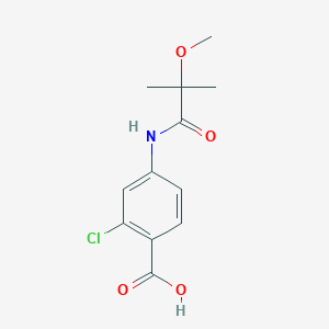 molecular formula C12H14ClNO4 B6644032 2-Chloro-4-[(2-methoxy-2-methylpropanoyl)amino]benzoic acid 
