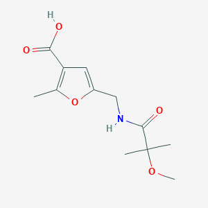 molecular formula C12H17NO5 B6644034 5-[[(2-Methoxy-2-methylpropanoyl)amino]methyl]-2-methylfuran-3-carboxylic acid 
