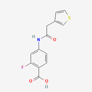 molecular formula C13H10FNO3S B6644038 2-Fluoro-4-[(2-thiophen-3-ylacetyl)amino]benzoic acid 