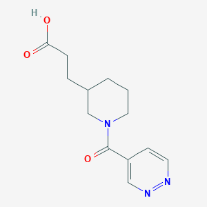 molecular formula C13H17N3O3 B6644041 3-[1-(Pyridazine-4-carbonyl)piperidin-3-yl]propanoic acid 